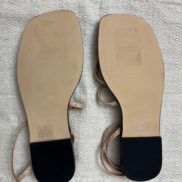 Marc Fisher Nalica Sandal Size 7.5 Light Natural Pink Studded Strappy Neutral - Picture 6 of 7